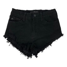 KanCan Womens Black Distressed High Rise Frayed Hem Denim Shorts Size W5 26 - $18.50