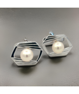 Mikimoto Estate Akoya Pearl Cufflinks Silver 7.5 mm M418 - $246.51