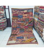 Handwoven Taznakht Kilim Rug: Moroccan Berber Geometric Wool Rug (153cm/... - $1,500.00