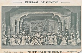Switzerland~Kursaal De GENEVE-NUIT PARISIENNE-FINALE 1ST Act Advertise Postcard - £5.63 GBP