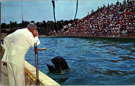 Postcard - Whale &quot;Talks&quot; To &quot;Doctor&quot;, Marine Studios - Marineland, Florida (A13) - £4.51 GBP