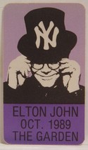 Elton John - Orig. 1989 Tour Concert Cloth Backstage Pass (Yankees Logo) *Last 1 - £9.39 GBP