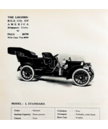 1908 Locomobile Model I Standard Print Catalog Advertisement Automobilia... - $39.99