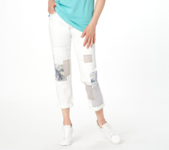 LOGO Lavish Lori Goldstein Alabaster Boyfriend Jeans- Alabaster, Plus Petite20 - $35.64