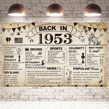 70Th Birthday Party Decorations, Vintage Back In 1953 Banner 70 Year Old Birthda - £15.92 GBP