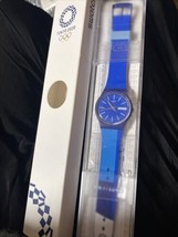 Tokyo 2020 Olympic Watch SWATCH Blue Limited Model Rare official goods - £104.14 GBP