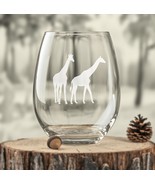 Giraffes Etched Glasses - Wine, Champagne, Pint Glasses, Shot Glass - $467.85 MXN+