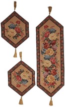 Bedding Set of 3 Pieces Breath of Spring Floral Beige Woven Dining Tapestry - $85.56 CAD