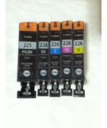 Genuine 5-Pack CANON PGI-225 Black CLI-226 B/C/M/Y Ink Cartridges - £37.97 GBP
