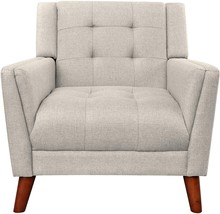 Christopher Knight Home Evelyn Mid Century Modern Fabric Arm Chair, Beige &amp; - £211.02 GBP
