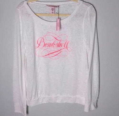 Victoria's Secret ~ "Bombshell" ~ Size Small ~ White ~ Lounge Top ~ Sweatshirt Item image 4