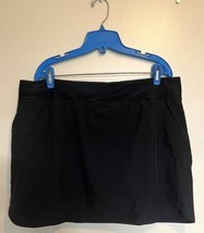 Lands End Womens Swim Skirt Plus Size 18 Black Solid Built In Briefs Poc... - £26.62 GBP