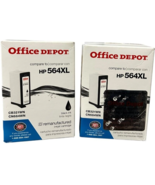 2 packs - Office Depot comparable to HP 564XL Black Ink Cartridge Sealed... - $10.57