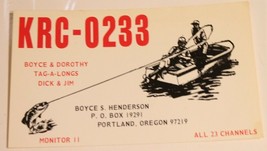 Vintage CB Ham radio Amateur Card KRC 0233 Portland Oregon - £5.53 GBP