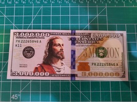 JESUS on Three Million Dollar Bill - Become a Millionaire Now! LOL! Fake Money - £3.97 GBP