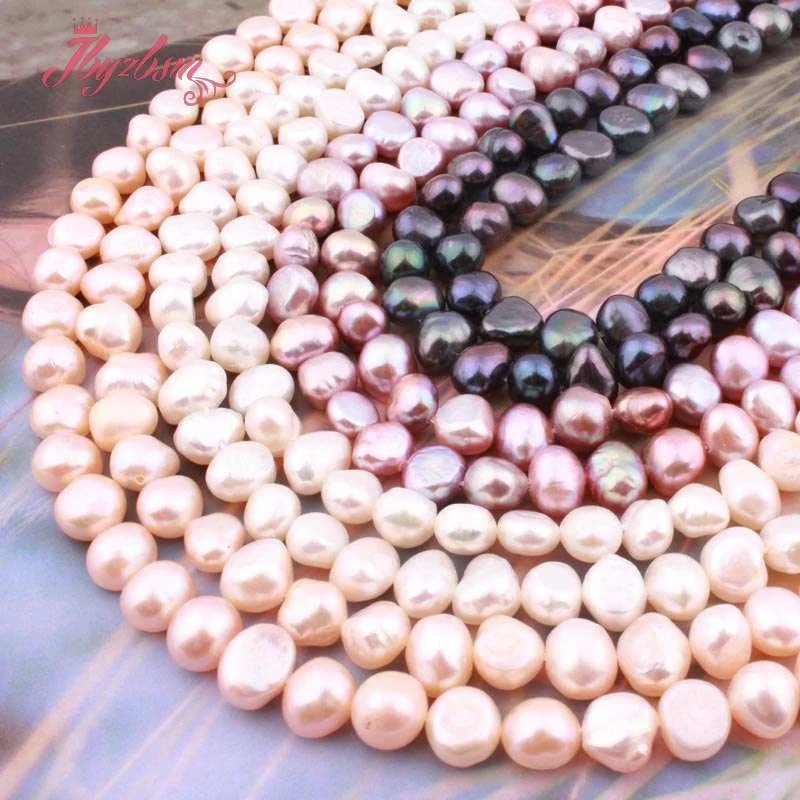 7-8mm Natural Freefrom White Black Pink Freshwater Pearl Beads Loose Natural - $14.98+