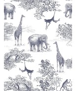 Jungle Animal Peel And Stick Elephant Contact Paper Wallpaper For Walls ... - £35.85 GBP