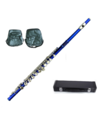 Blue Flute 16 Hole, Key of C w/Case+Music Sheet Bag+Accessories - £102.21 GBP