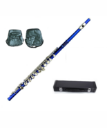 Blue Flute 16 Hole, Key of C w/Case+Music Sheet Bag+Accessories - $178.37 CAD