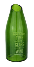 Green Glass Bottle Carafe Decorative Wine Cork Holder - £12.06 GBP