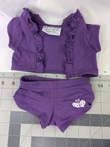 Vermont Teddy Bear Plush Purple Shirt Shorts Stuffed Animal Toy - £7.87 GBP