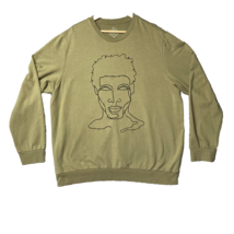 Well Worn Sweatshirt Adult XXL 2XL Olive Green Embroidered Black History... - $23.92