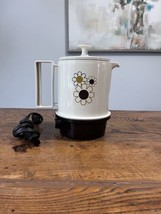 Vintage Regal Electric Poly Hot Pot 5 Cup Hot Pot #7427 Brown Daisy Patt... - £10.30 GBP
