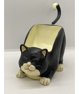 Cat black figure phone holder with dangler tail cute decor - £7.49 GBP
