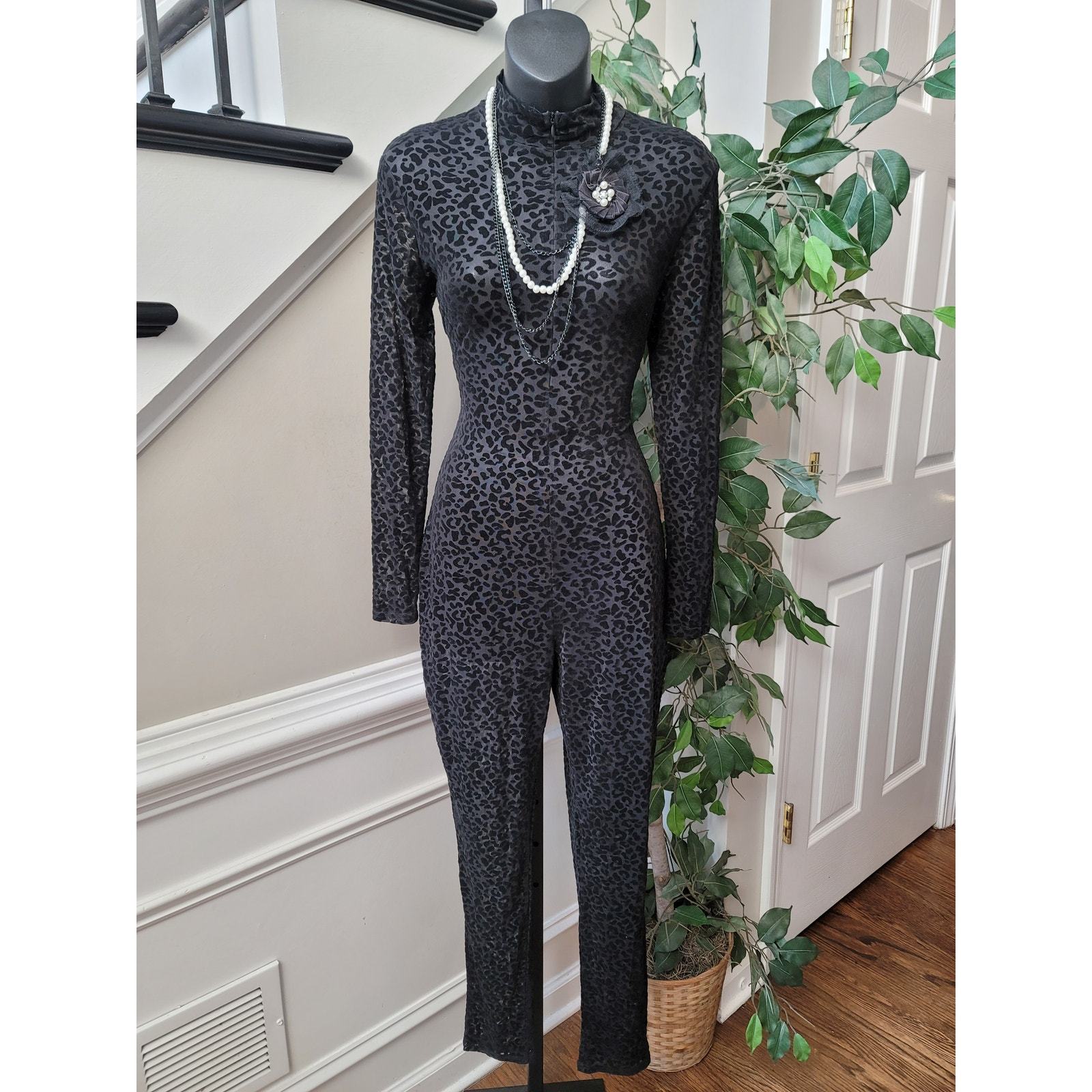 Lane Bryant Jumpsuit Women Size S Brown Metallic Wide Leg Long Sleeve Belted Item image 2