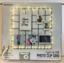 NEW Merkury Innovations MI-LGC01-101 Light Up Warm White LED Photo Clip Grid - £14.99 GBP