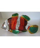 Fish Trinket Box~Austrian Crystals~Metal~Adorable~Collectible~Free Shipping - £40.36 GBP