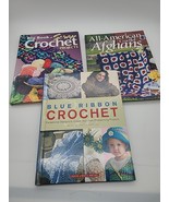 3 Crochet Patterns Projects Books Scrap Bag Afghans American Scrap Blue ... - $22.00