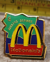 McDonalds 6 Months Service Award Arches Collectible Pinback Pin Button - £8.69 GBP