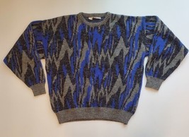 Santana Ltd. Abstract Cosby Style Fuzzy Men&#39;s Sweater Size XL Italy VTG 80s - £31.00 GBP