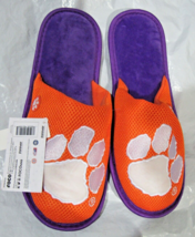 NCAA Clemson Tigers Mesh Slide Slippers Striped Sole Size S by FOCO - $26.99