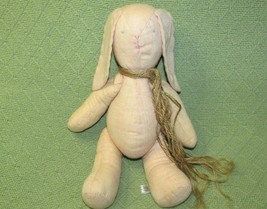 Pier 1 Cloth Jointed Bunny Plush 13" Rabbit Beige Stuffed Animal Floppy Ears Toy - $13.50