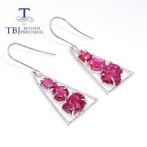 new 18.55 natural Ruby Rough hook earring handmade Jewelry 925 sterling silver f - £90.05 GBP