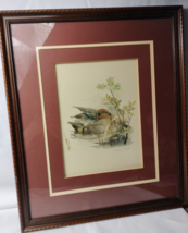 Vintage Watercolor By Mads Stage Signed Art Green Winged Teal Beautifull Frame - £70.43 GBP