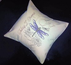 Pillow cover, Today I Choose Joy, embroidered spring pillow - £19.87 GBP