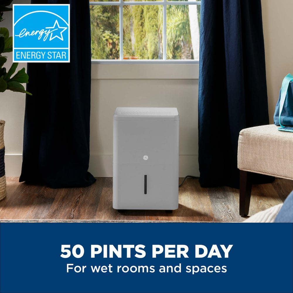 GE 50 Pint Dehumidifier Builtin Pump Basement Garage Wet Rooms 4500 sq