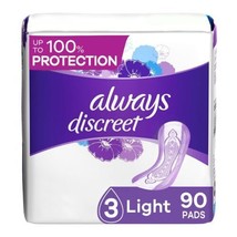 Lot Of 10 cases 900 Count  Always Discreet Adult Light Absorbency Pads Size 3 - $155.18