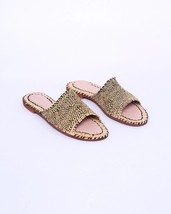 Tropical Raffia Sandals - Handmade Women&#39;s Summer Footwear - Vacation Essentials - $44.99