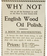 1901 English Wood Oil Polish Dexter Bros Victorian Furniture Advertisement - $19.99