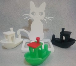 3D Cat Phone Holder Printed Figurine and 3D Printed Benchy Boats 28# - $24.00