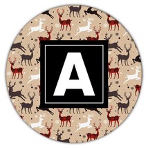 Gingham Deers : Gift Coaster Christmas New Year Pattern Fabric Decor Animal Snow - £3.97 GBP
