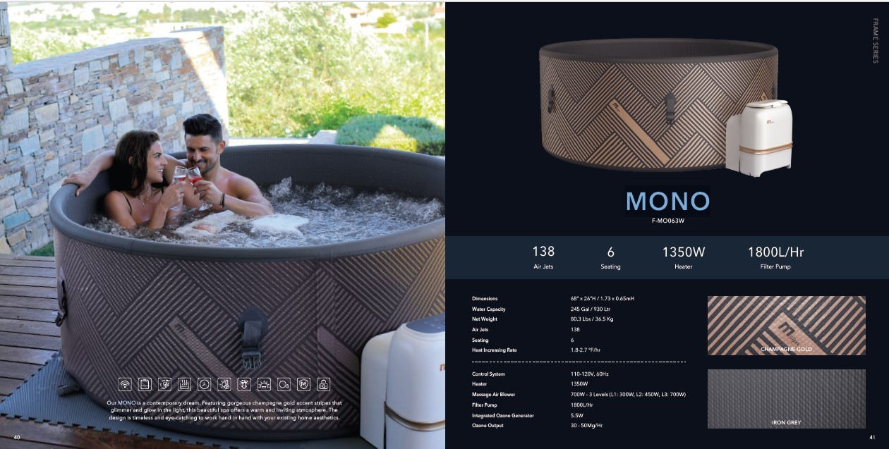 Primary image for MSpa Mono 6-person 138-jet rigid-sided plug-&-play hot tub w/Wi-Fi & anti-icing