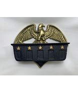 Vintage Wilton Cast Iron Bald Eagle Match Box Holder Striker Brass Patri... - $457.57 MXN