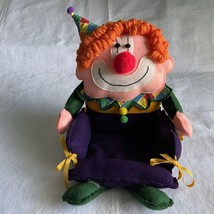 Clown Tray Felt Sitter Handmade Yarn Hair Treat Candy Dish Catch All Vintage - £31.95 GBP