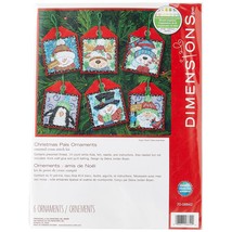 Dimensions Counted Cross Stitch Christmas Pals Ornament Kit, 6 pcs - £24.99 GBP