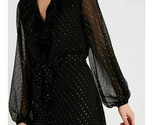 NEW $249 PAIGE ISABELLE Belted Shirtdress Dress Sheer Shimmer Dot size L - $54.40
